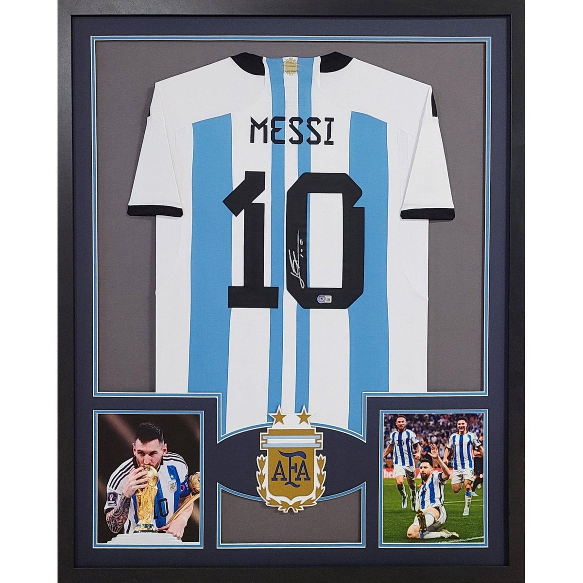 Lionel Messi Framed Argentina Jersey Beckett COA Autographed Signed BAS
