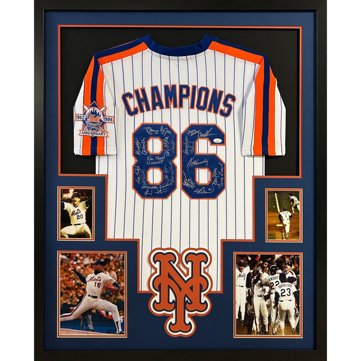 1986 Mets Team Framed Signed Jersey JSA Autographed New York Mets World Series