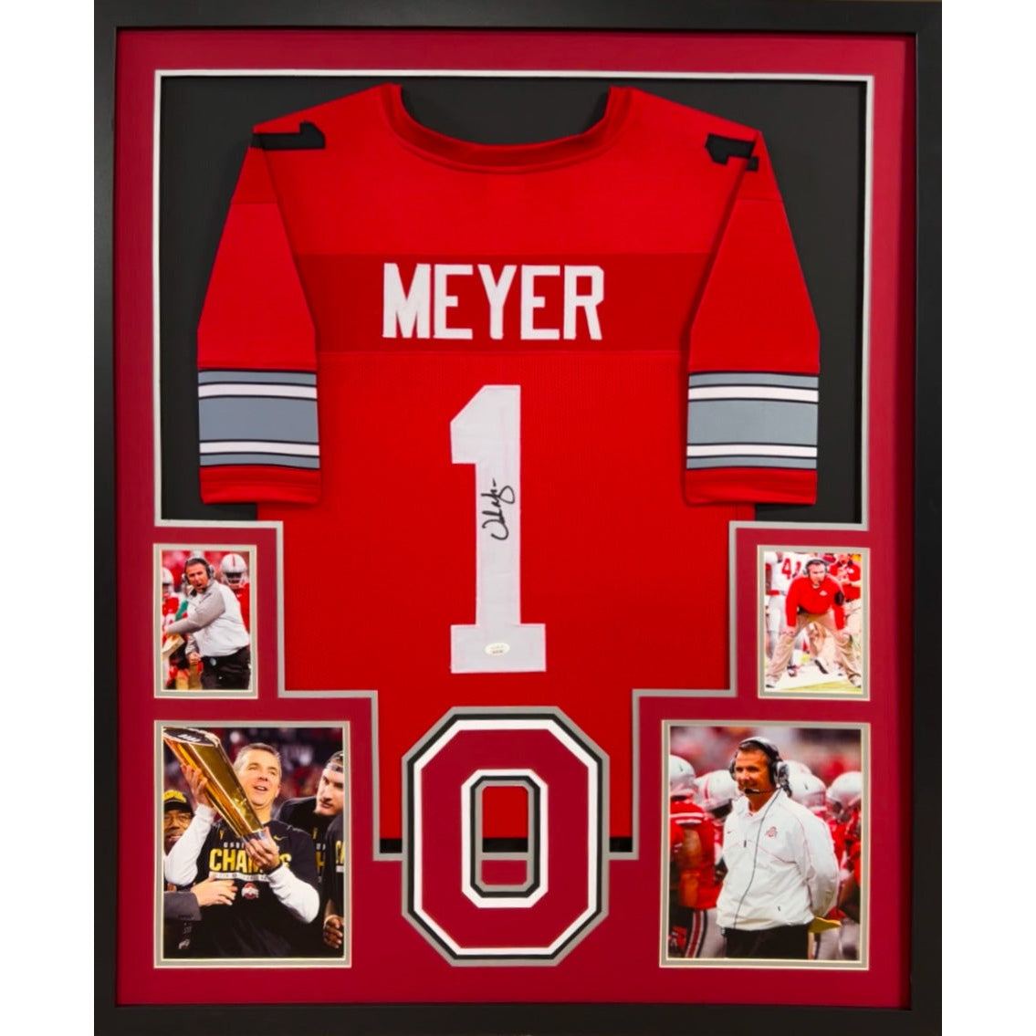Urban Meyer Signed Framed Jersey JSA Autographed Ohio State
