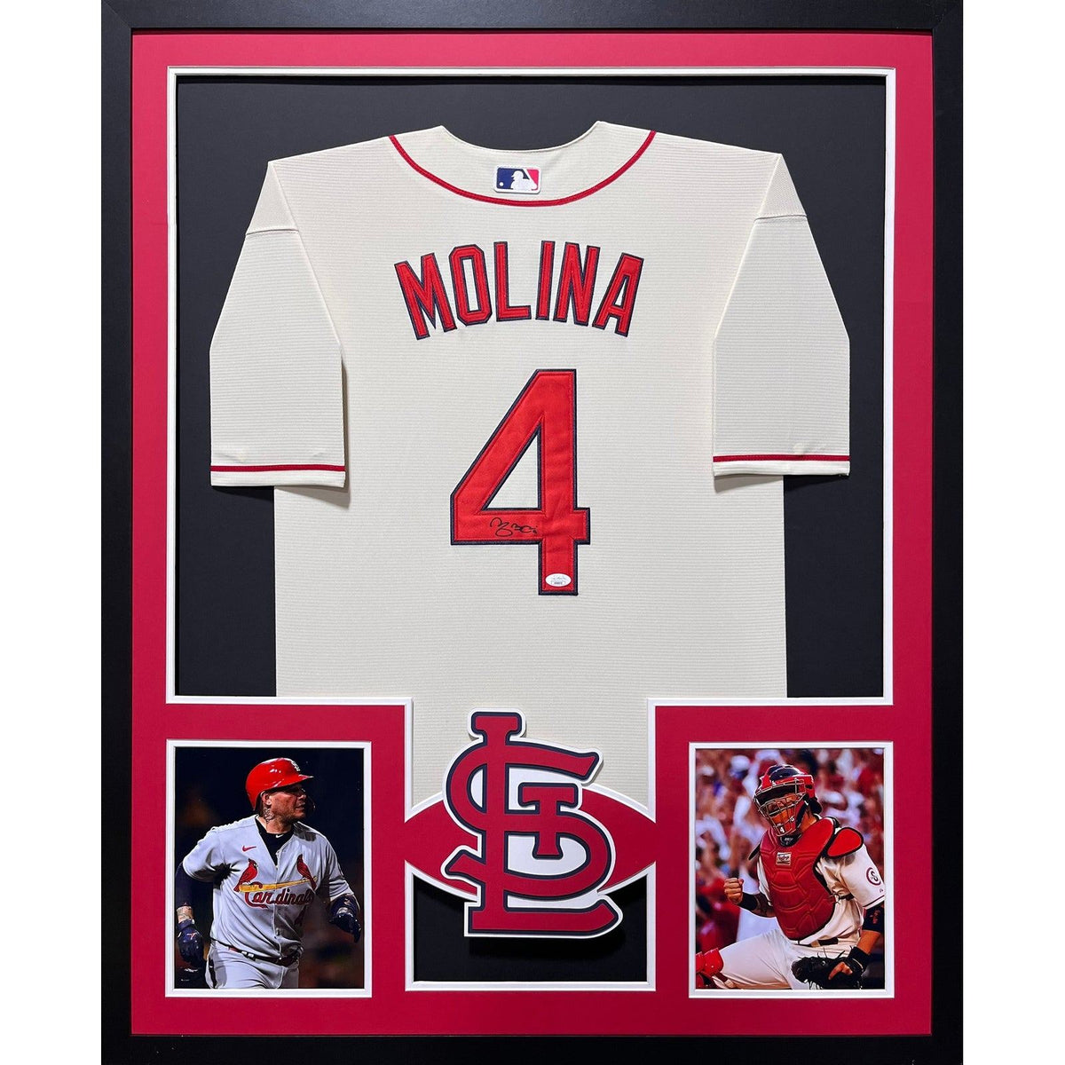Yadier Molina Framed Signed Jersey JSA Autographed St. Louis Cardinals