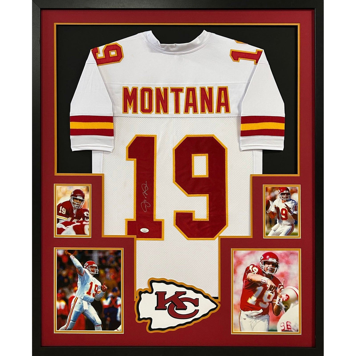 Joe Montana Framed White Jersey JSA Autographed Signed Kansas City Chiefs