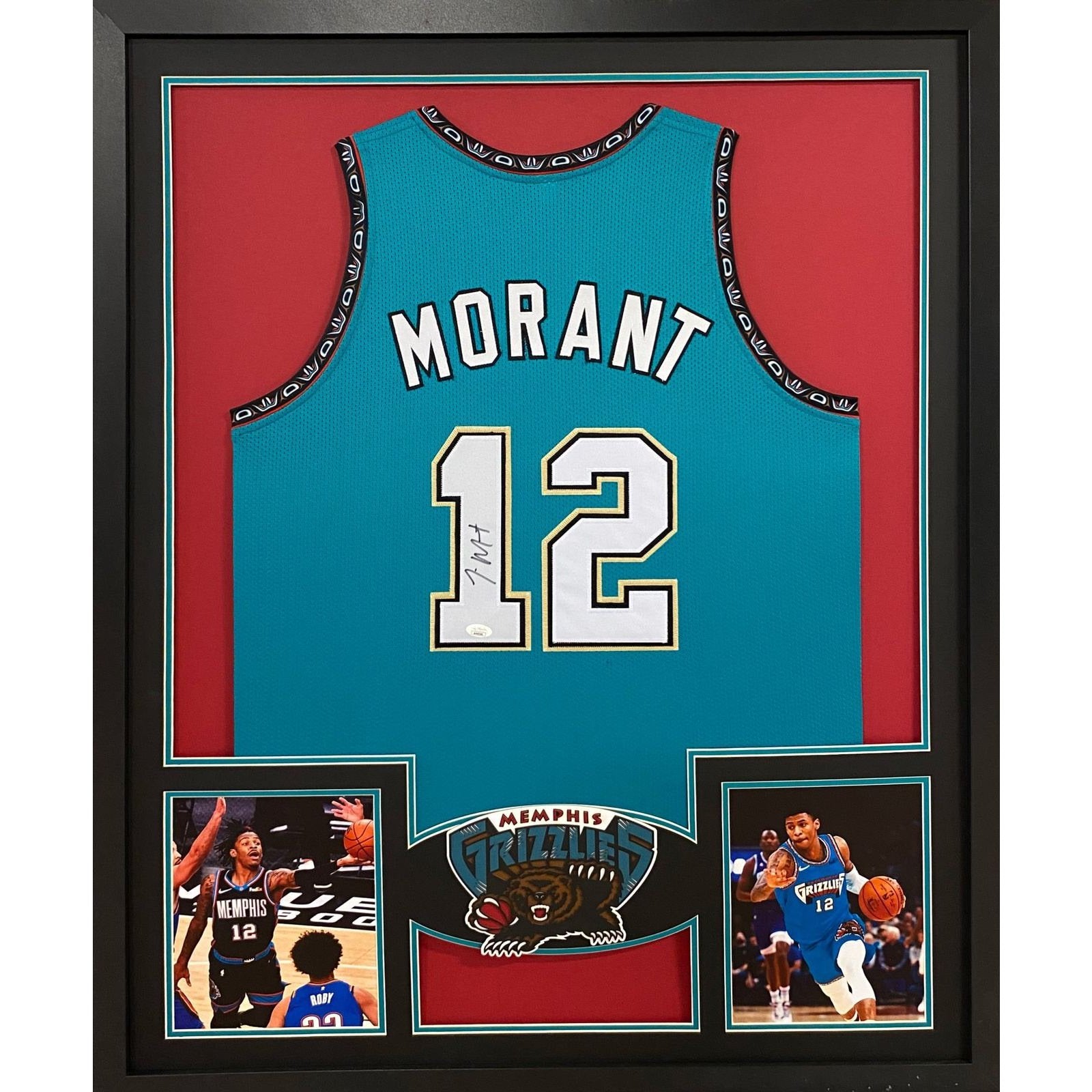 JA Morant Signed Memphis Grizzlies Teal NBA Basketball Jersey