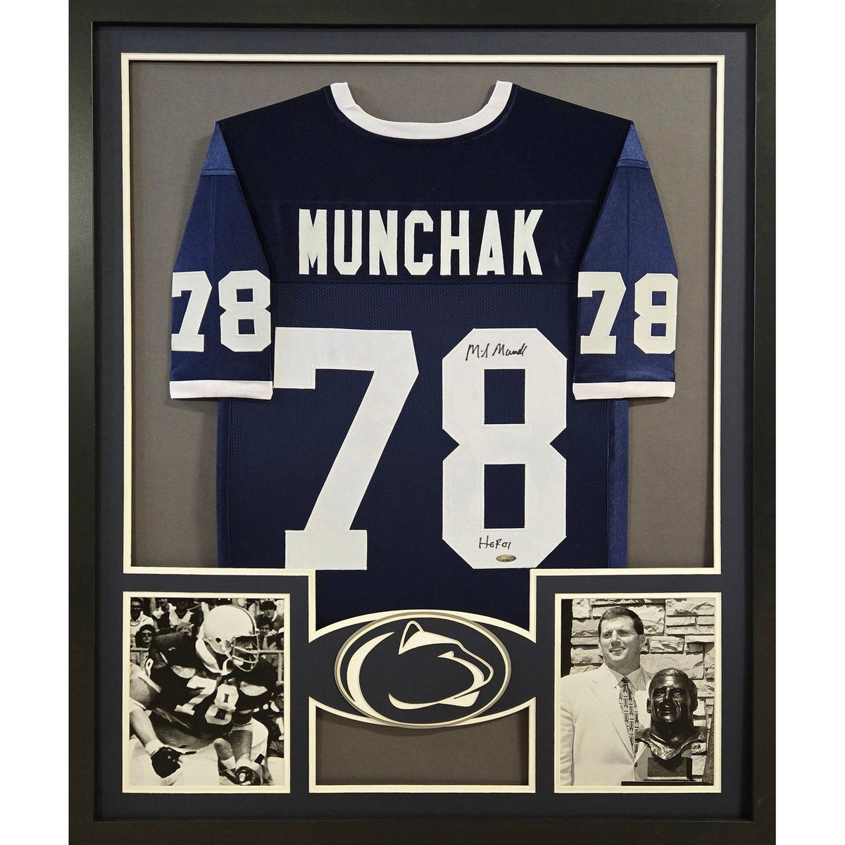 Mike Munchak Framed Signed Jersey Steiner Penn State Autographed