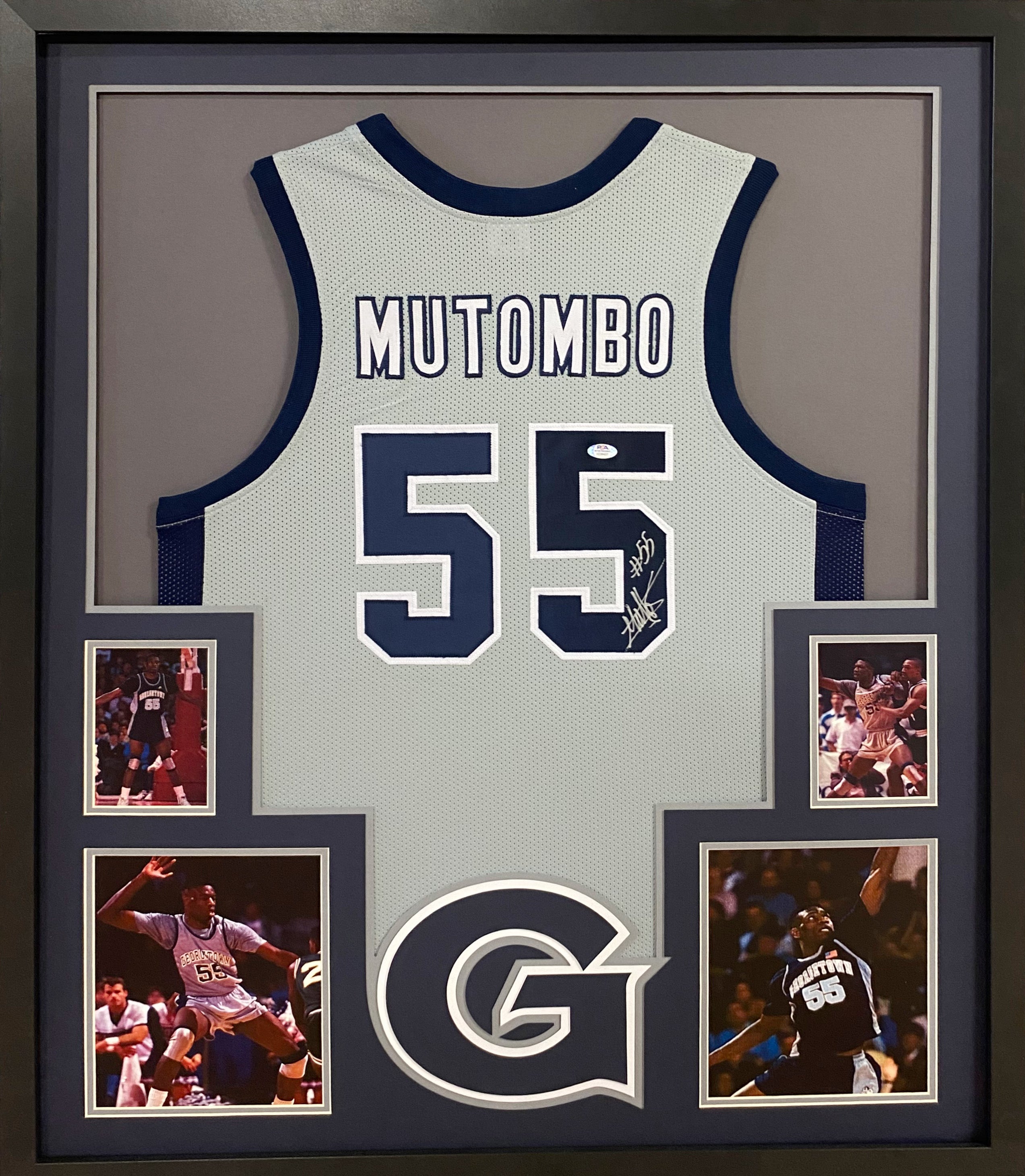 Framed Dikembe Mutombo Denver Nuggets Autographed Mitchell & Ness
