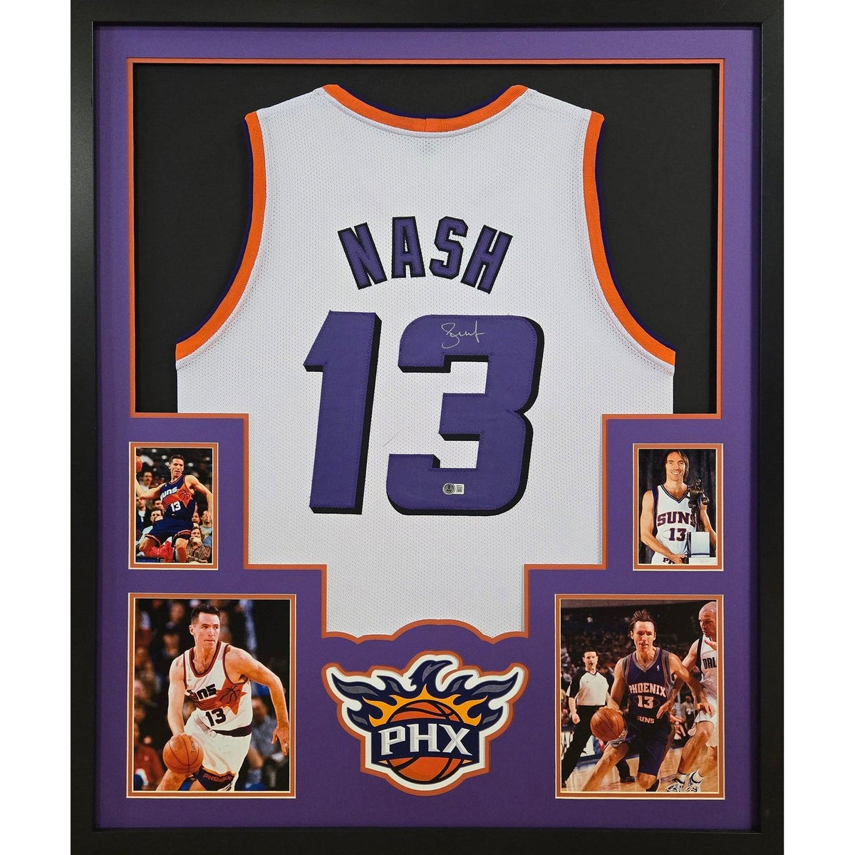 Steve Nash Framed Signed Jersey Phoenix Suns Beckett Autographed