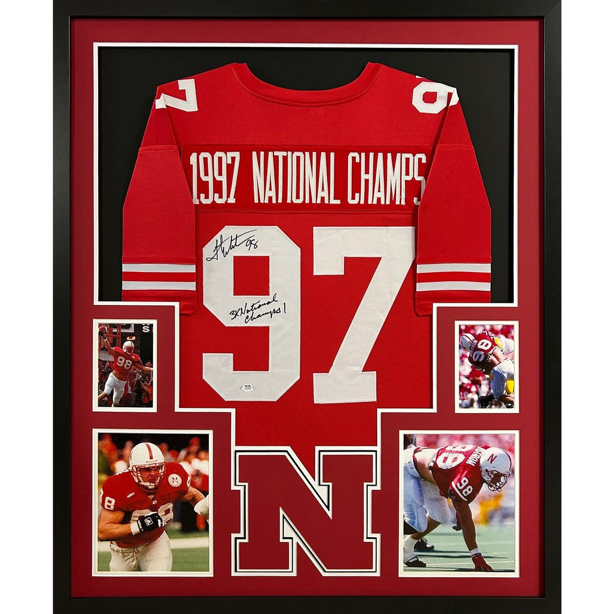 Nebraska Championship Framed Signed Jersey PSA/DNA Autographed Grant Wistrom
