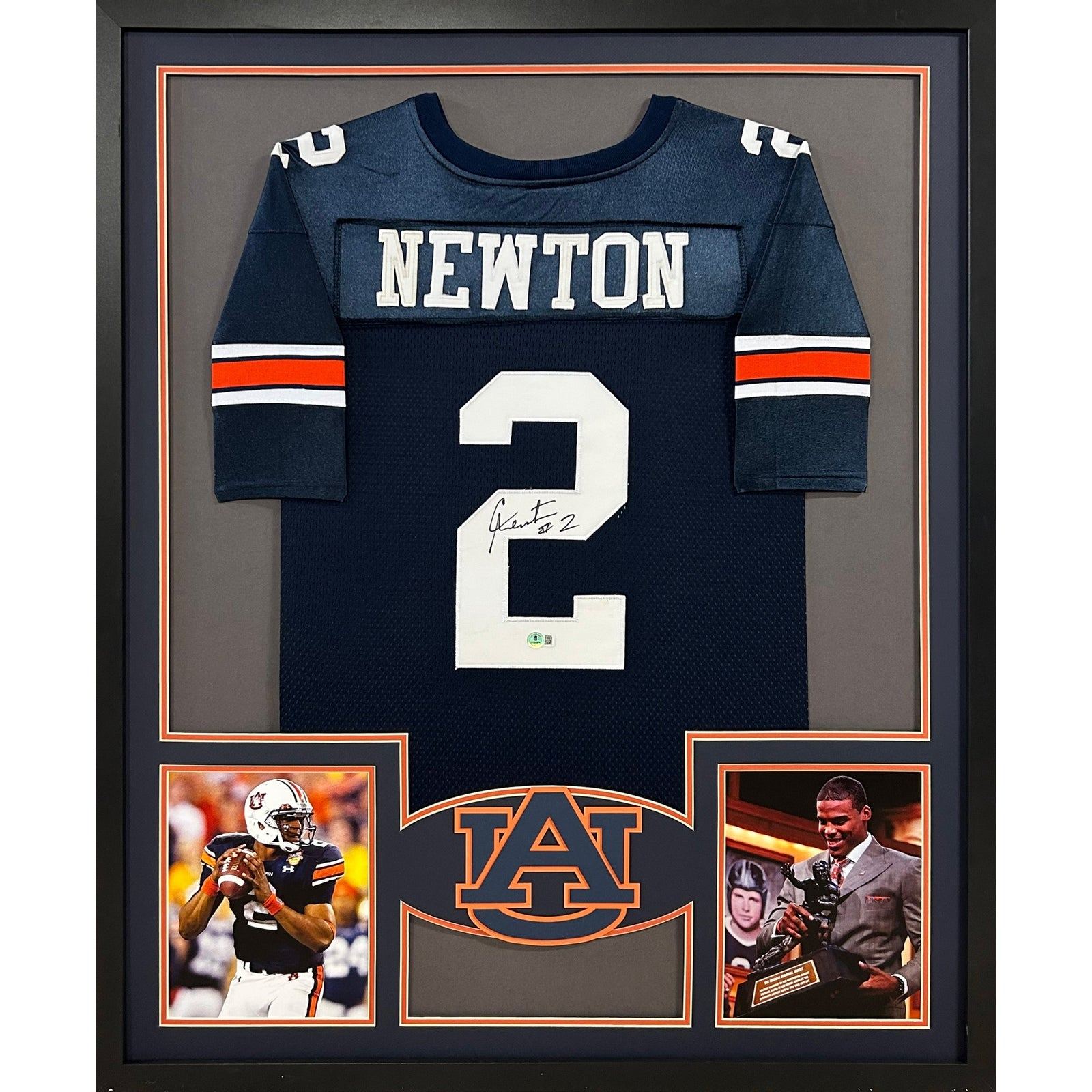 Cam Newton Framed Jersey Beckett COA Autographed Signed Auburn