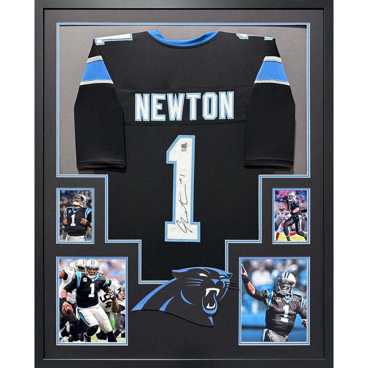 Cam Newton Framed Jersey GTSM COA Autographed Signed Carolina Panthers