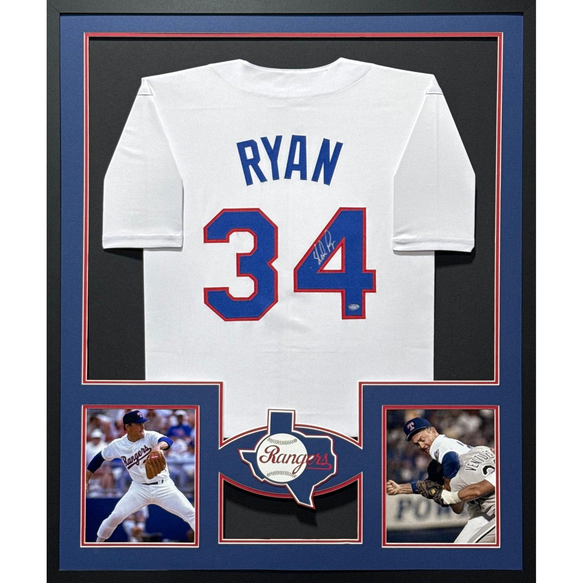 Nolan Ryan Signed Framed Jersey Nolan COA Texas Rangers Autographed