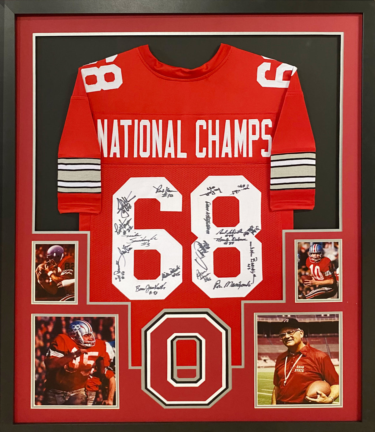 Ohio State 1968 Champions Signed Framed Jersey OSG COA Autographed Signed OSU GIFT