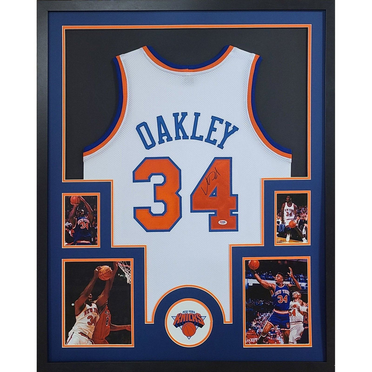 Charles Oakley Framed Jersey PSA/DNA Autographed Signed New York Knicks