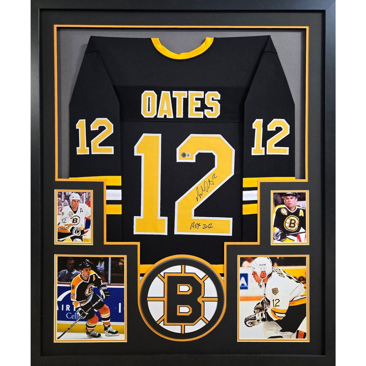 Adam Oates Signed Framed Black Jersey Boston Bruins Beckett Autographed