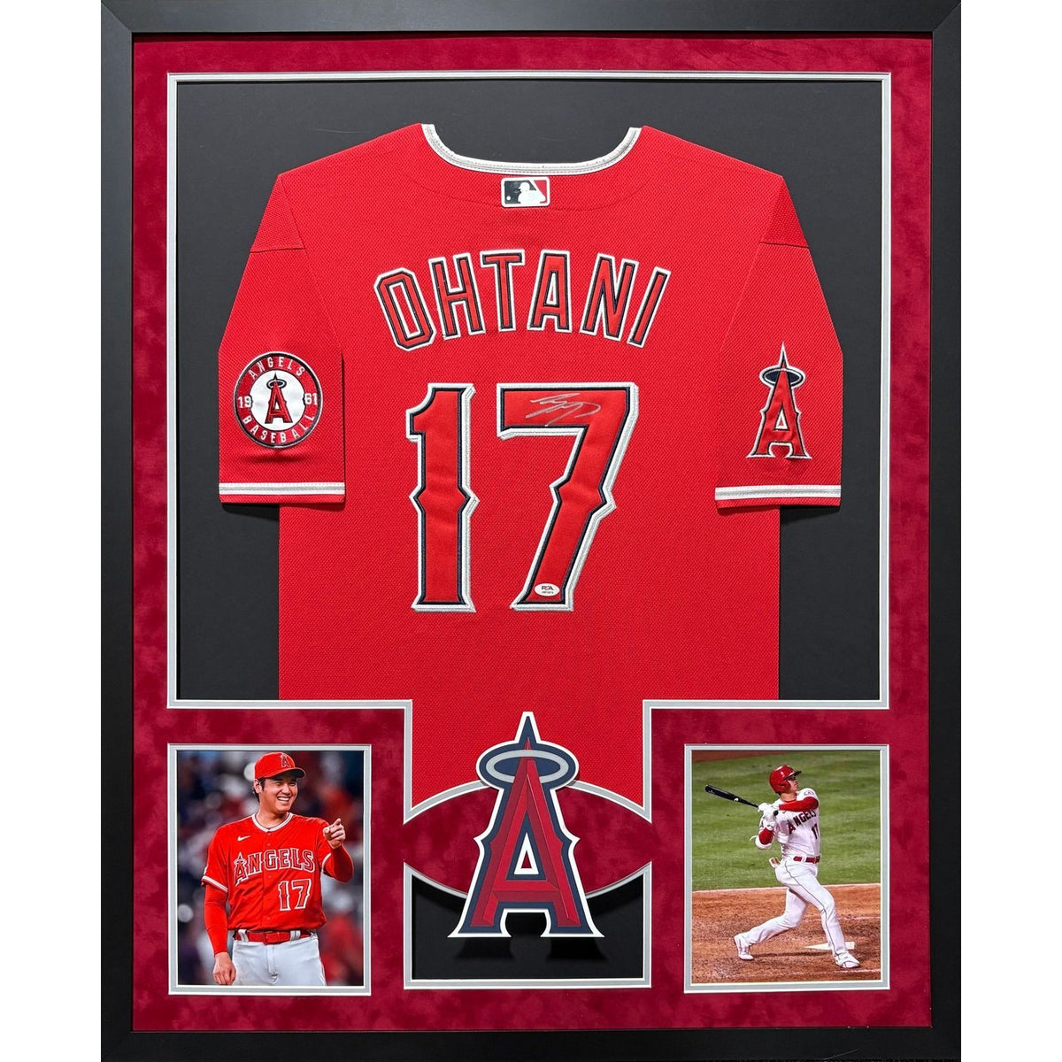 Shohei Ohtani Signed Framed Jersey PSA/DNA Autographed Los Angeles Angels 2P