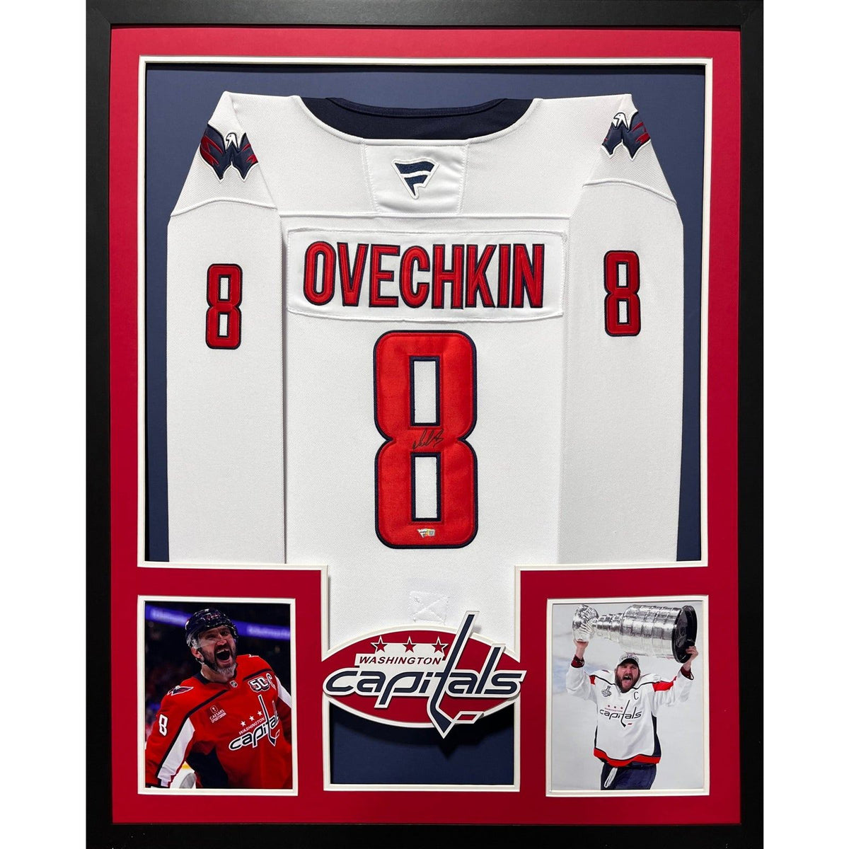 Alexander Ovechkin Framed Signed White Jersey Fanatics Autographed Washington Capitals