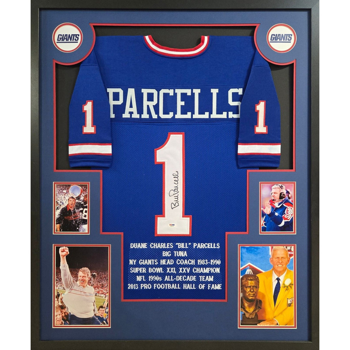 Bill Parcells Framed Signed Jersey PSA/DNA Autographed New York Giants