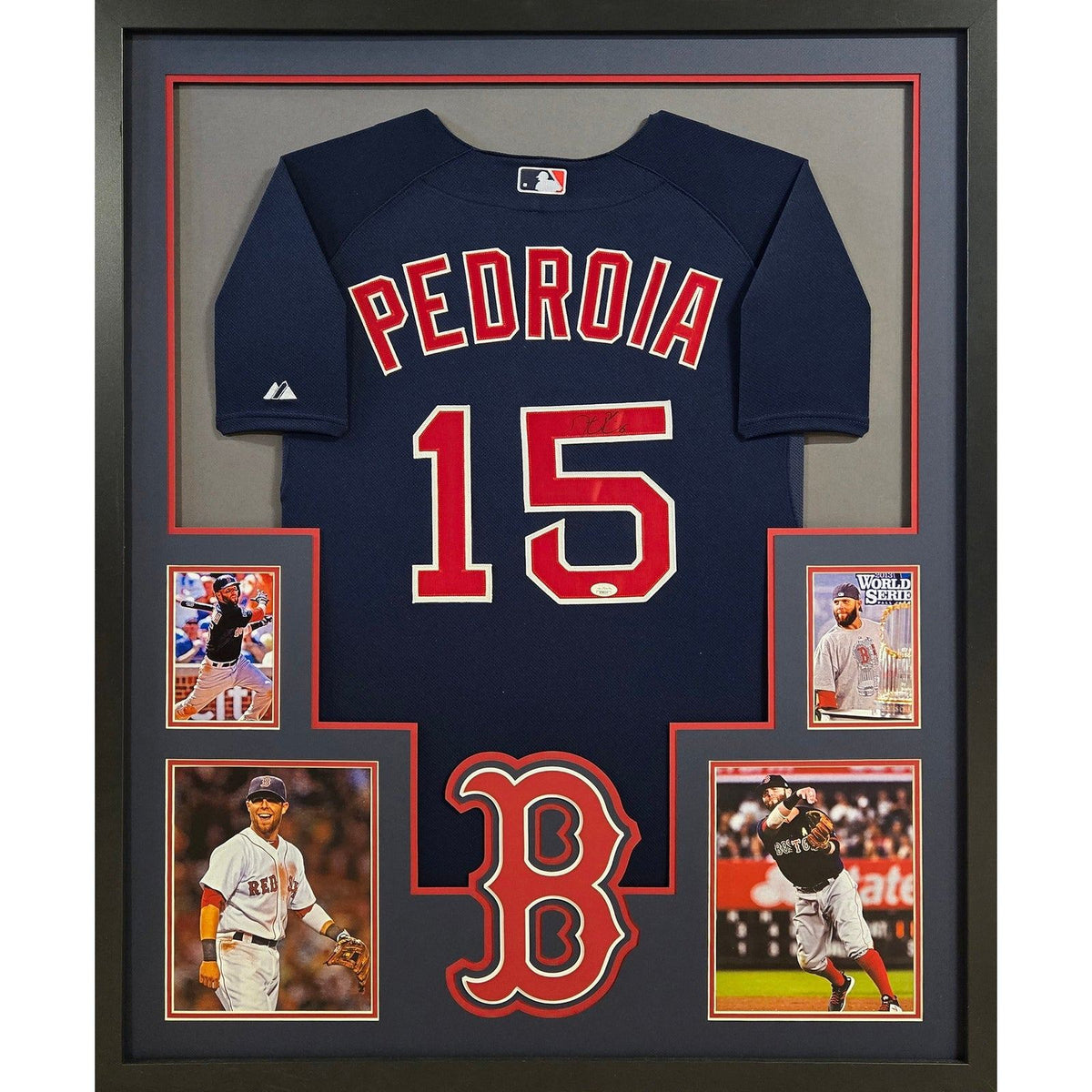 Dustin Pedroia Framed Signed Boston Red Sox Jersey JSA Autographed