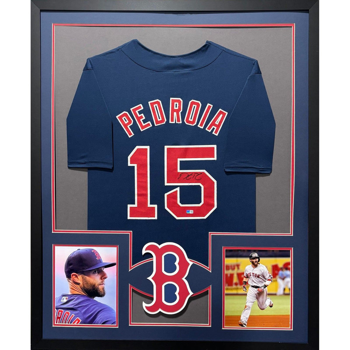 Dustin Pedroia Framed Signed Boston Red Sox Jersey SteinerCX Autographed