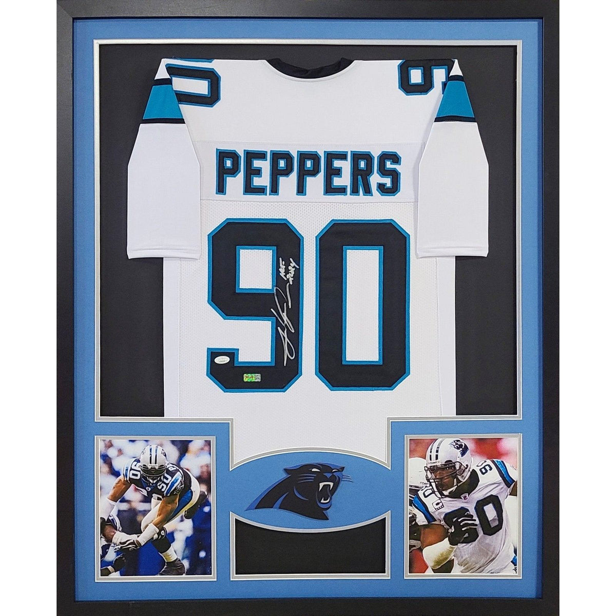 Julius Peppers Signed Framed Jersey Autographed Carolina Panthers JSA