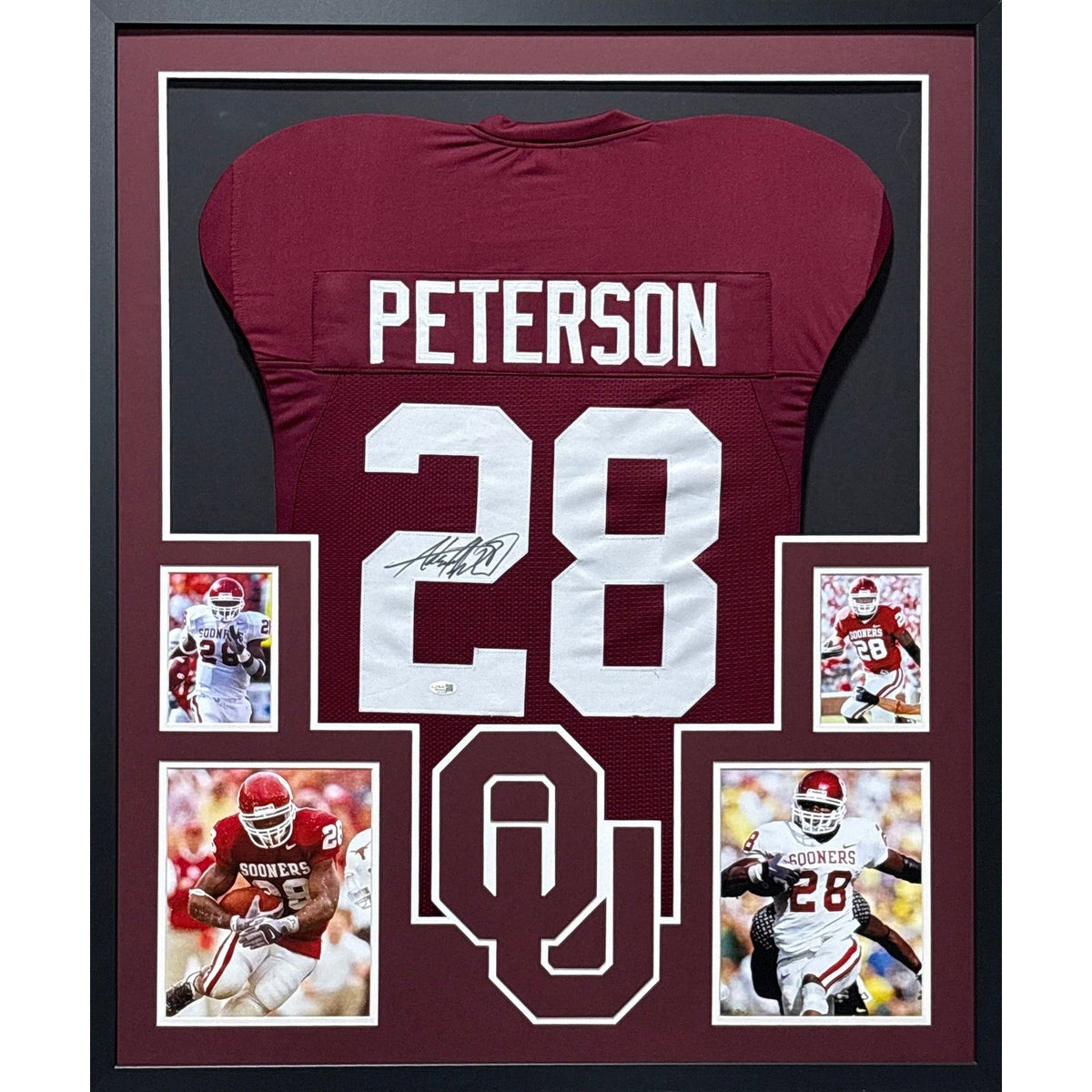 Adrian Peterson Framed Signed Jersey JSA Autographed Oklahoma PC