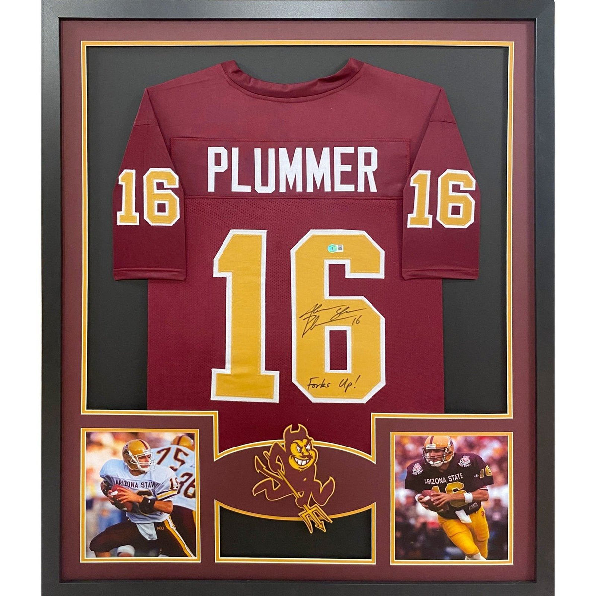 Jake Plummer Framed Signed Arizona State Jersey Beckett Autographed