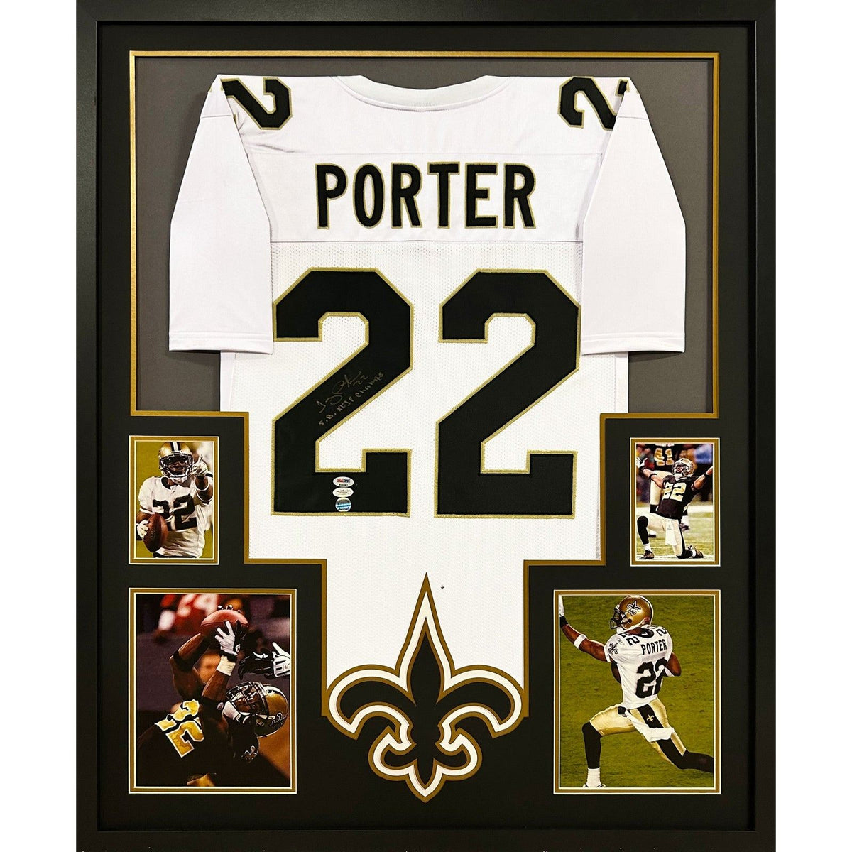 Tracy Porter Framed White Jersey PSA/DNA Autographed Signed Saints