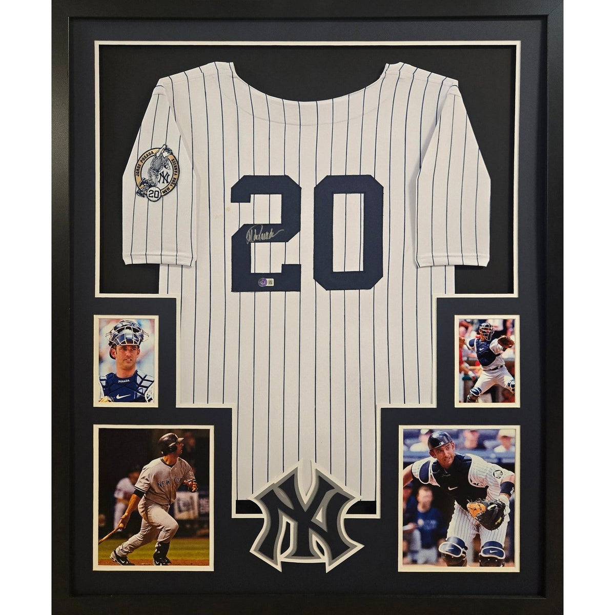 Jorge Posada Framed Signed Jersey Beckett Autographed New York Yankees