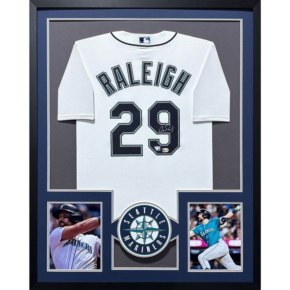 Cal Raleigh Framed Jersey Fanatics COA Autographed Signed Seattle Mariners
