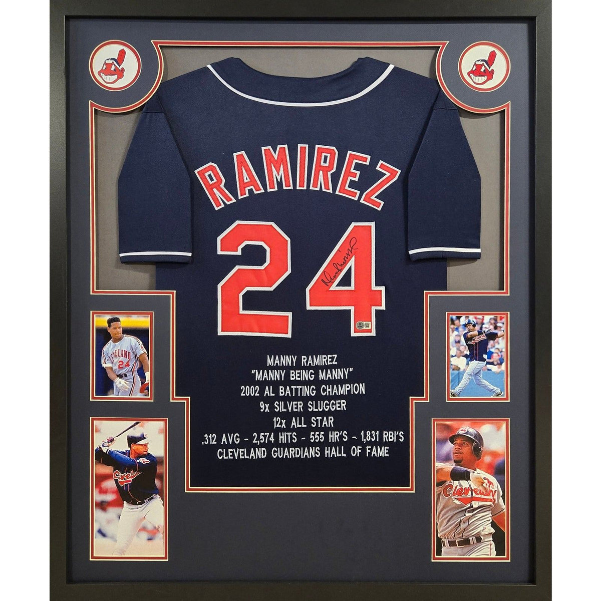 Manny Ramirez Framed Signed Jersey Beckett Autographed Cleveland Indians