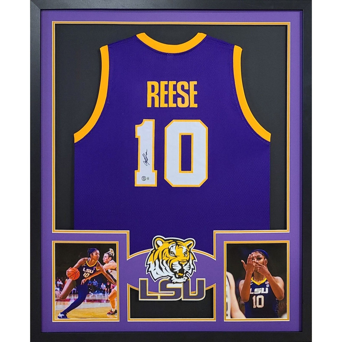 Angel Reese Framed Signed Jersey Beckett Autographed LSU Tigers