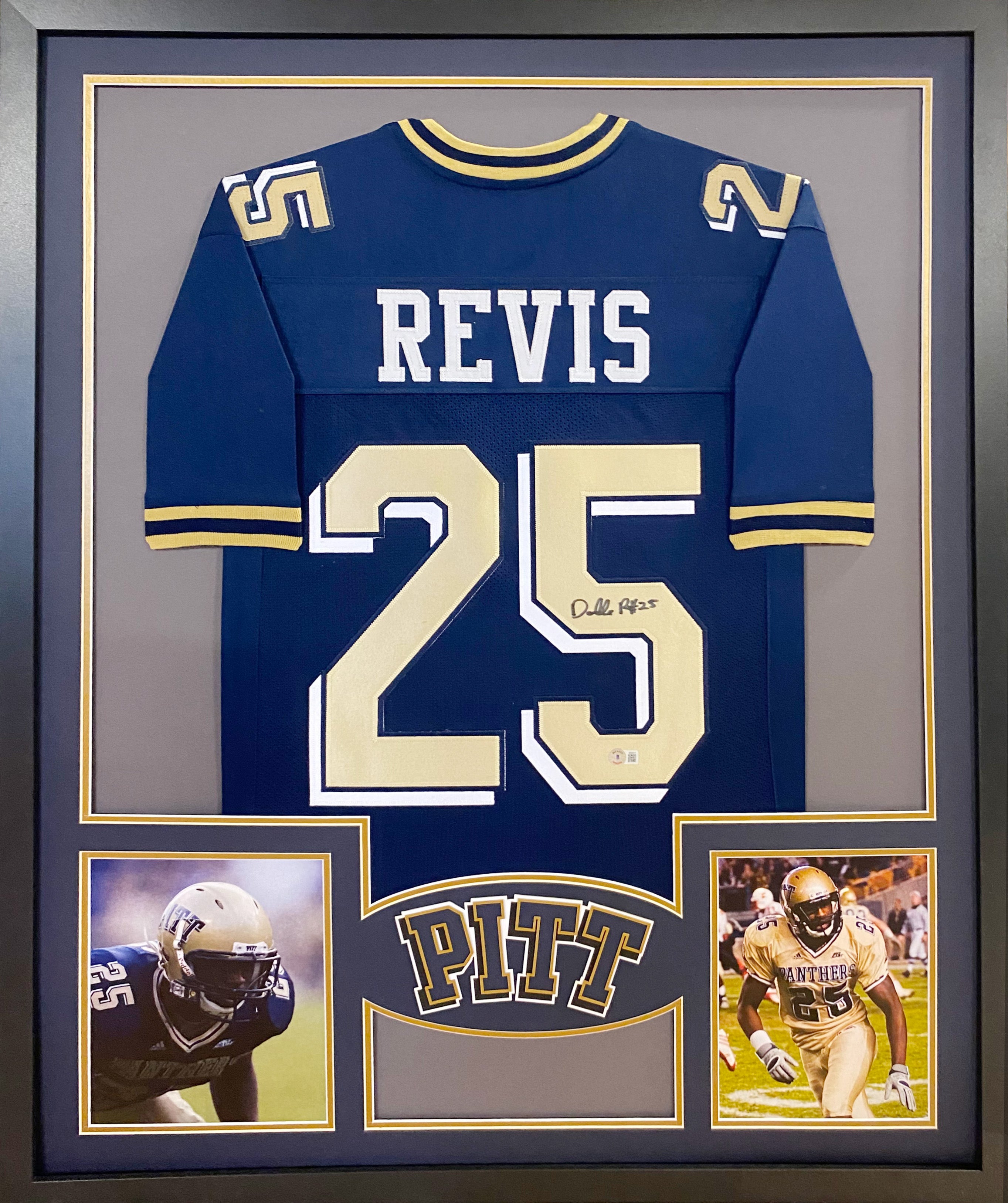 Darelle Revis Authentic Signed Green Pro Style Framed Jersey BAS