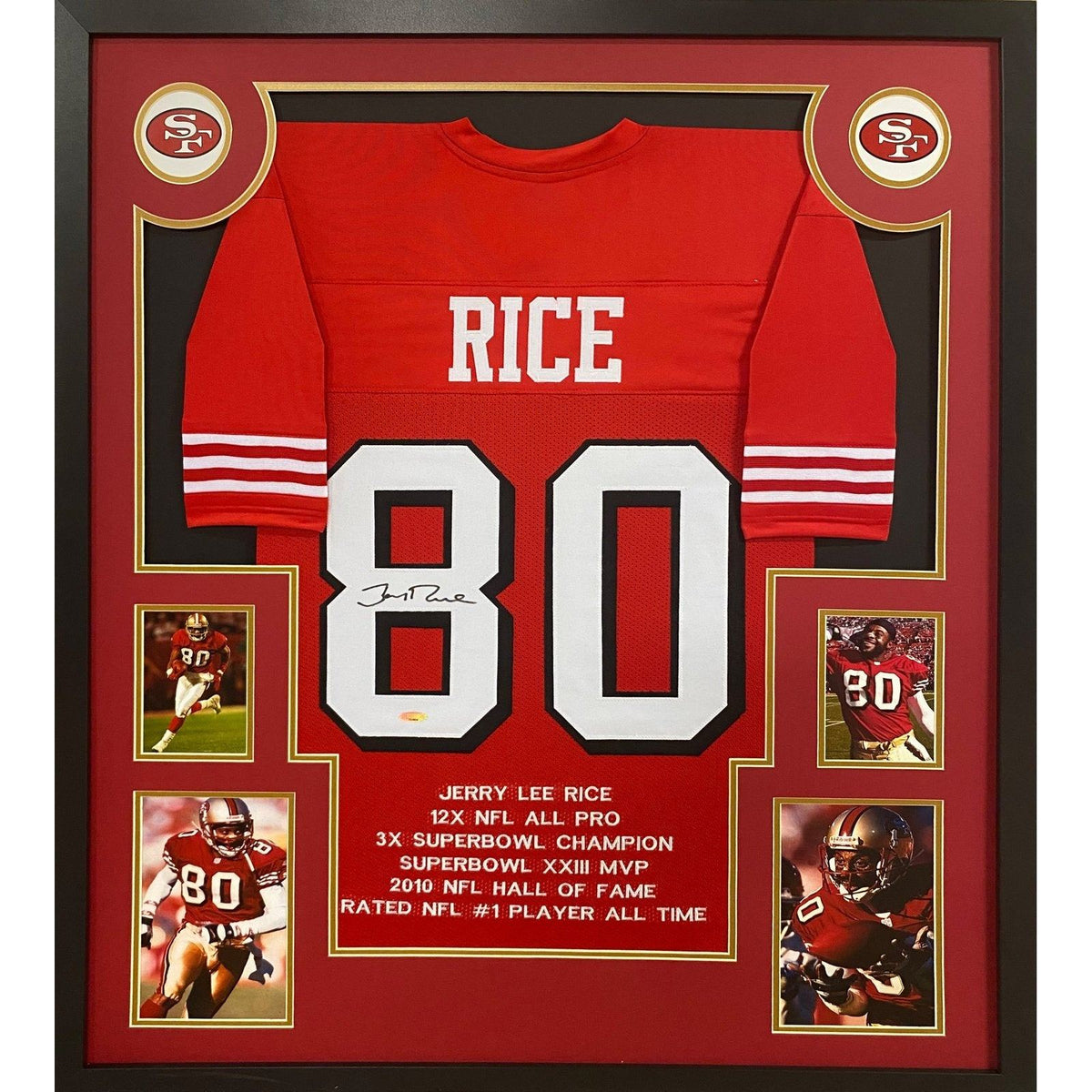 Jerry Rice Signed Framed Stat Jersey Tristar Autographed San Francisco 49ers