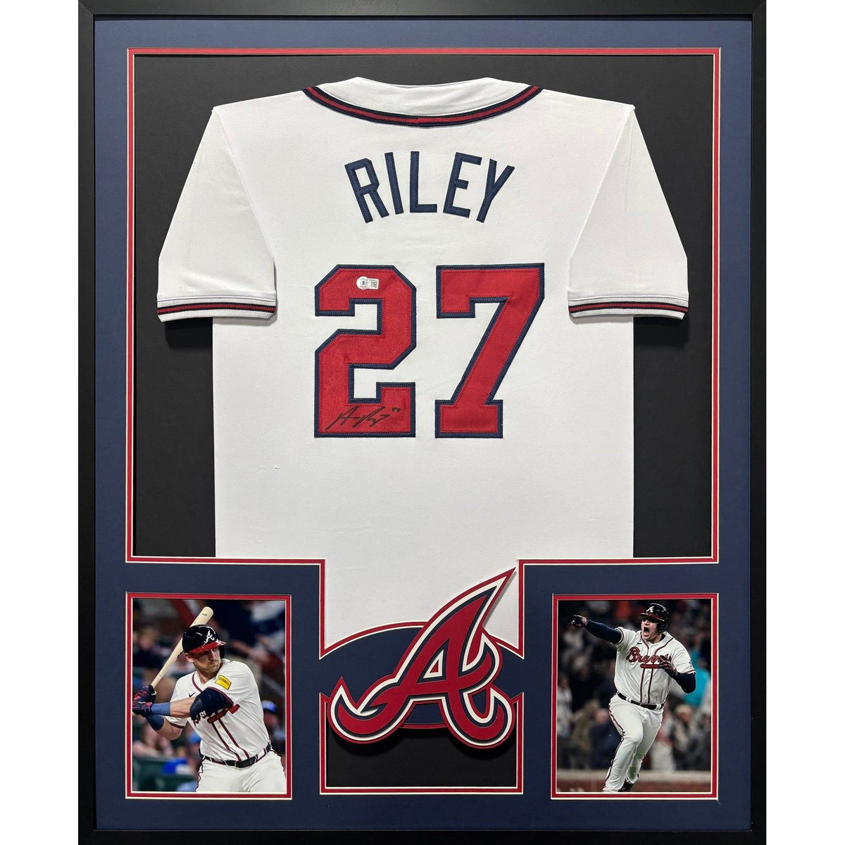 Austin Riley Framed Signed Jersey Beckett Autographed Atlanta Braves