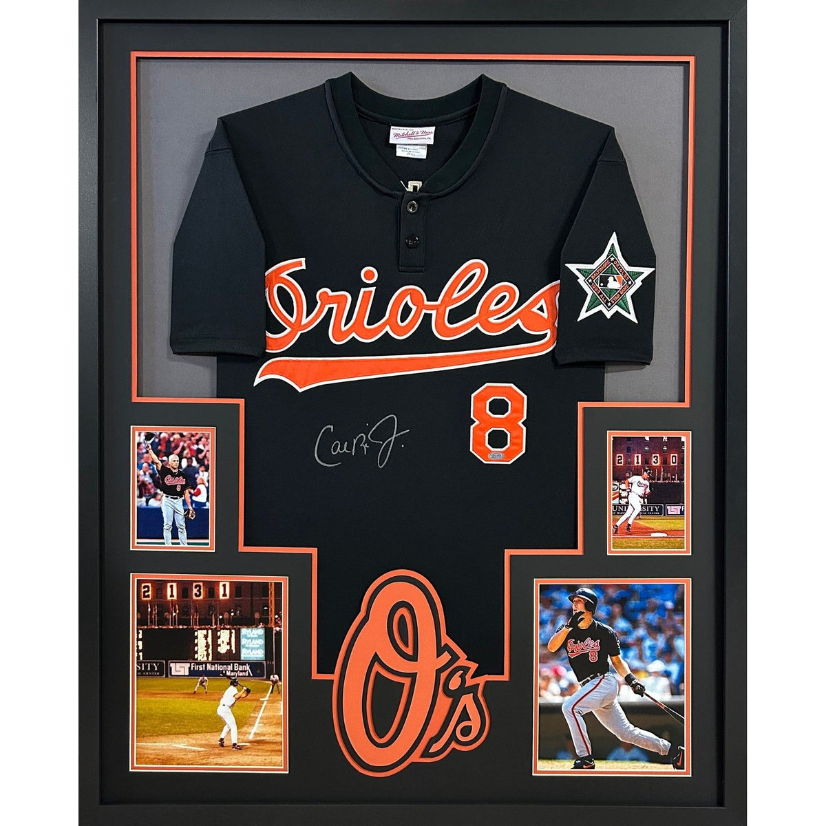 Cal Ripken Framed Signed Black Jersey Steiner Autographed Baltimore Orioles