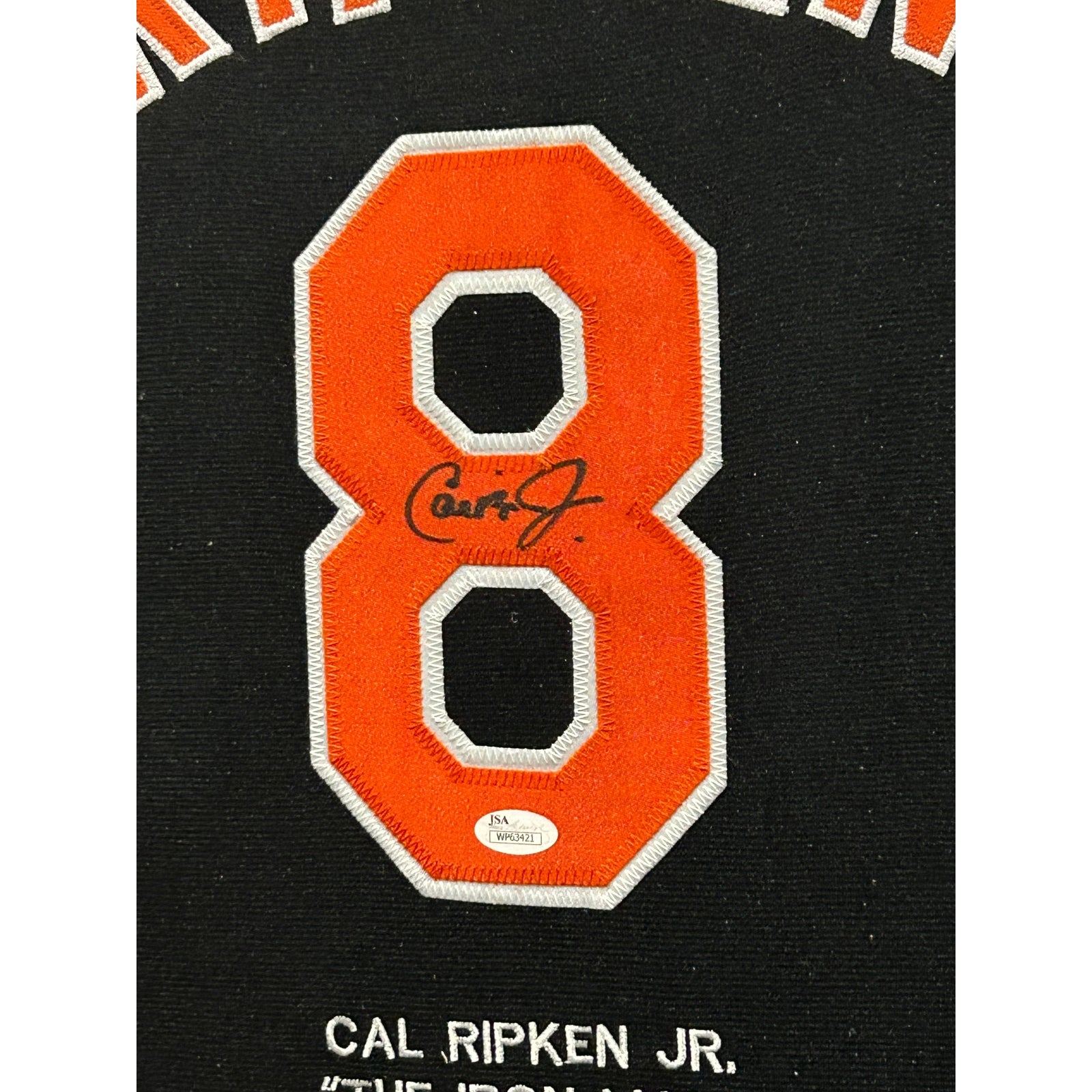 Cal Ripken Framed Signed Black Stat Jersey JSA Autographed Baltimore Orioles