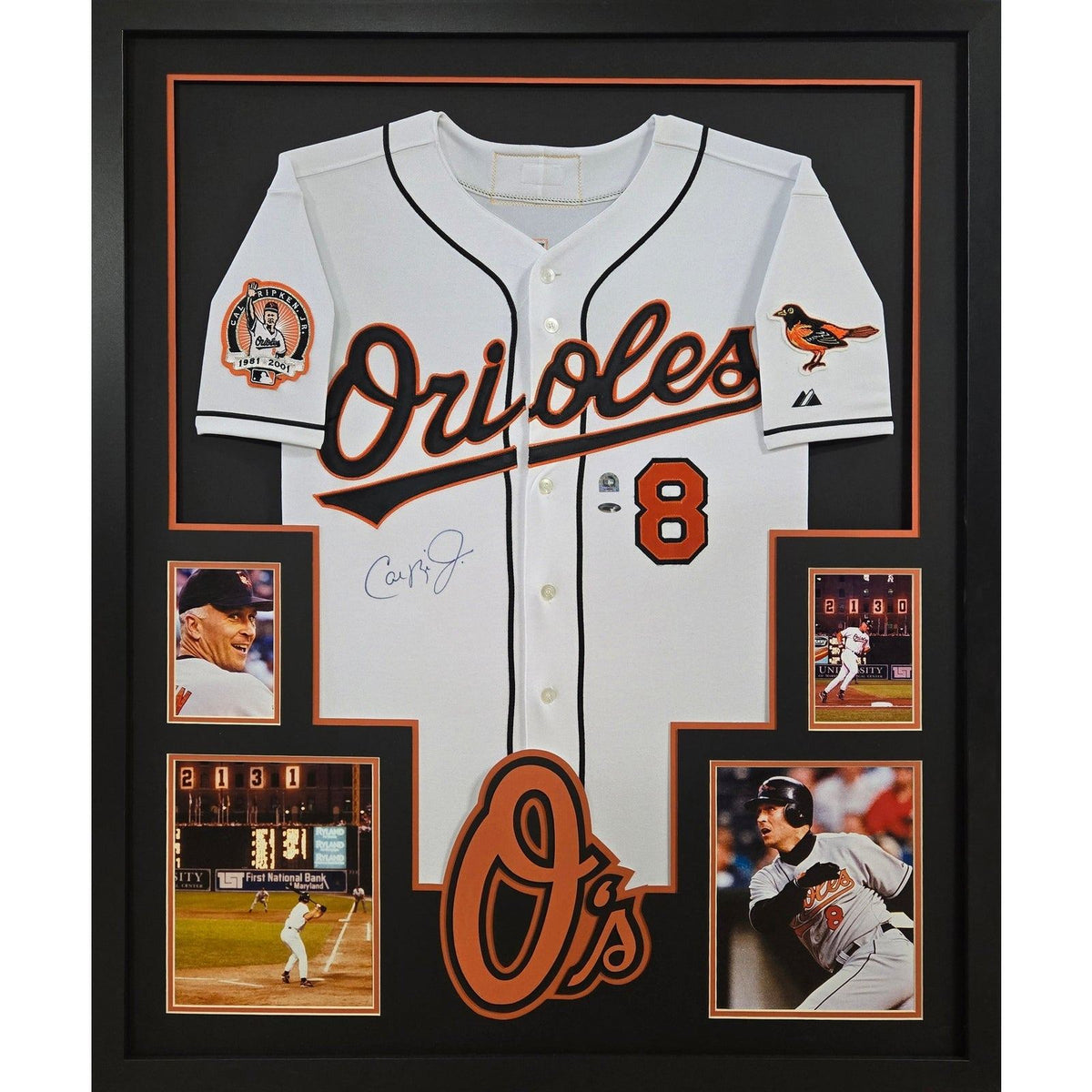 Cal Ripken Framed Signed White Jersey MLB Authenticated Autographed Orioles