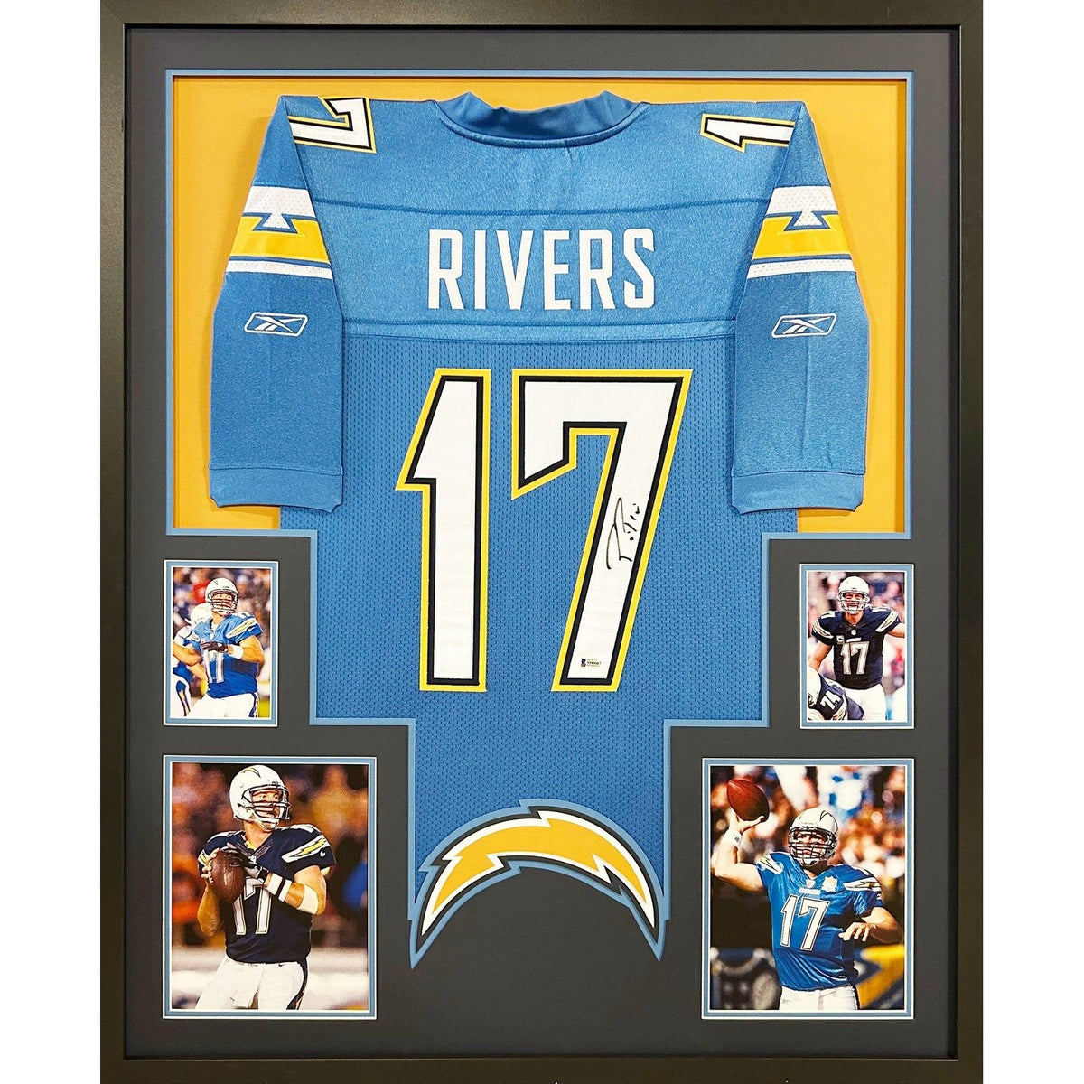 Philip Rivers Signed Framed Jersey Beckett Autographed San Diego Chargers Reebok