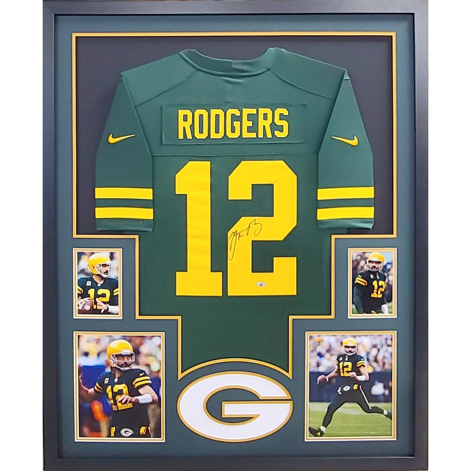 Aaron Rodgers Framed Signed Jersey Fanatics Autographed Green Bay Pack