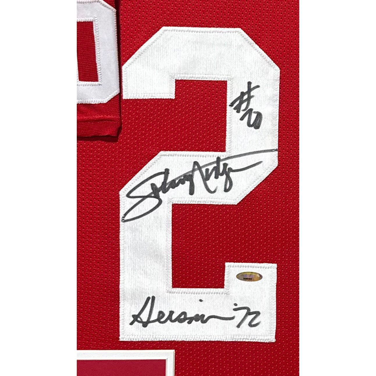 Johnny Rodgers Signed Framed Jersey Tristar Autographed Nebraska Heisman