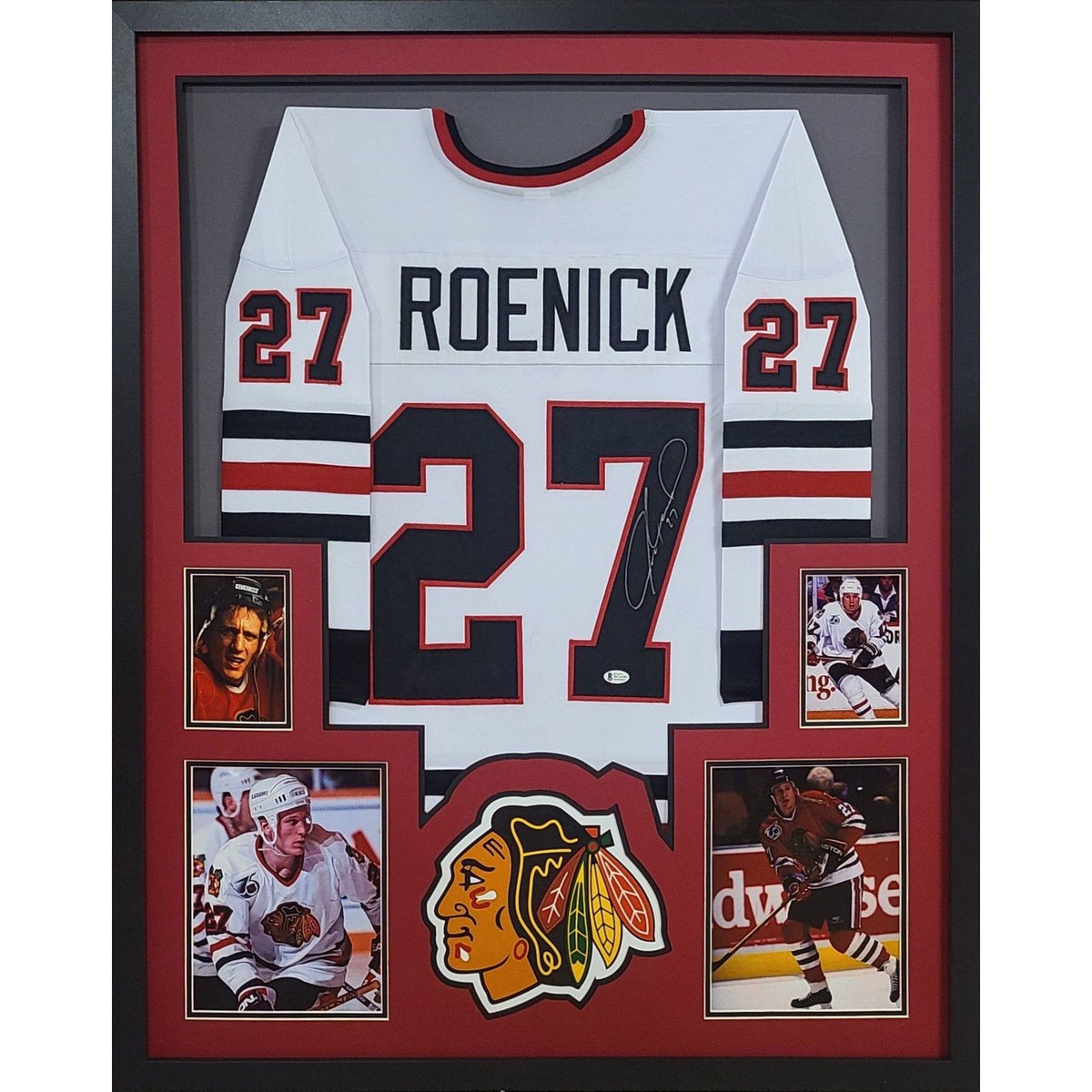 Jeremy Roenick Framed Jersey Beckett Autographed Signed Chicago Blackhawks
