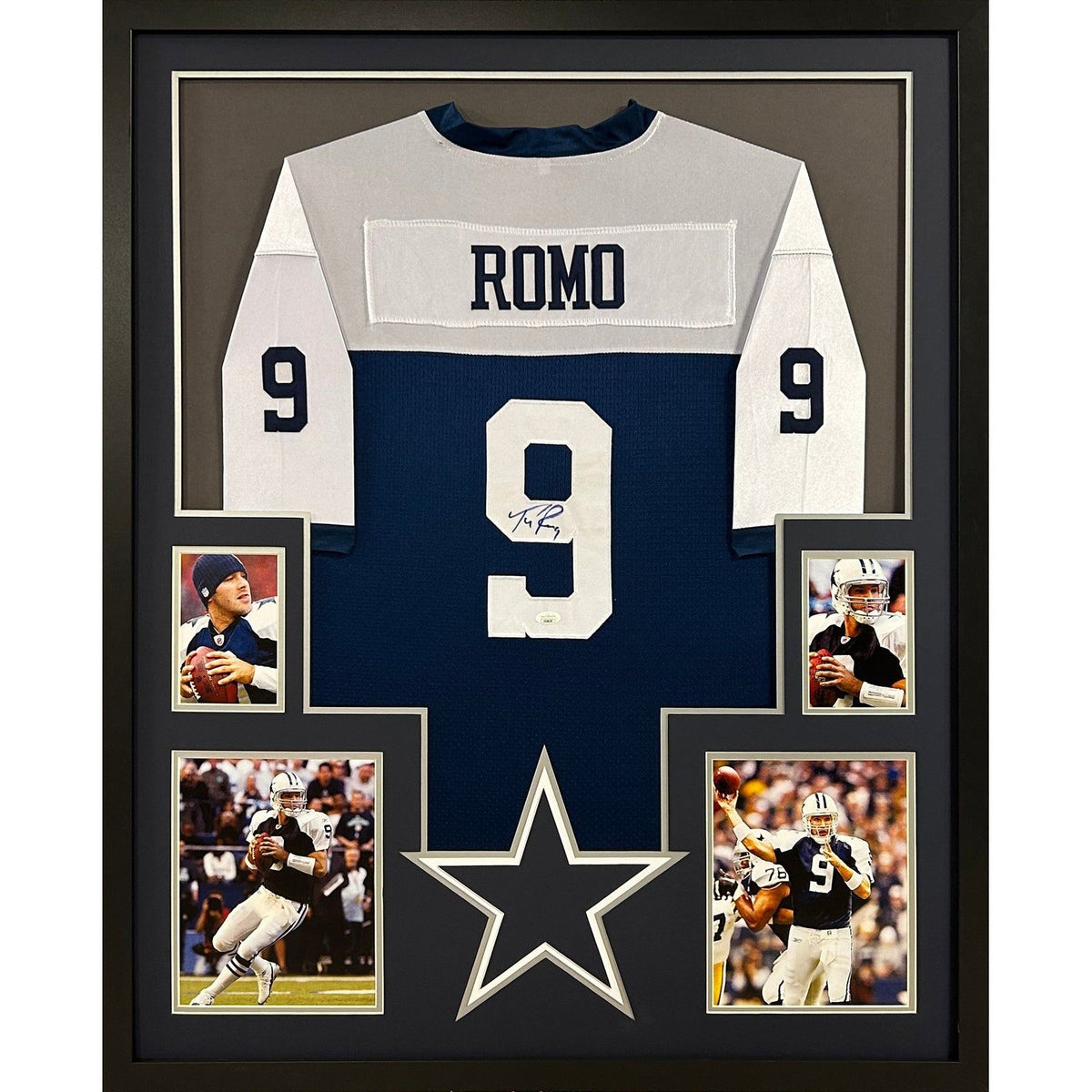 Tony Romo Framed Signed Jersey Autographed Dallas Cowboys JSA TKG