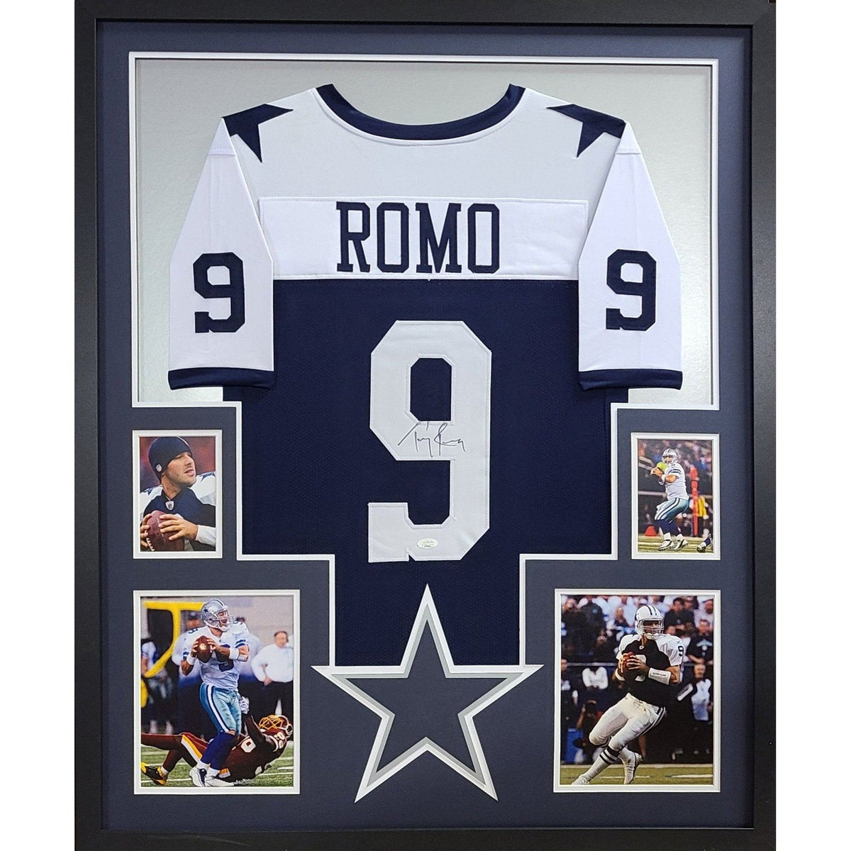 Tony Romo Framed Signed Thanksgiving Jersey JSA Autographed Dallas Cowboys