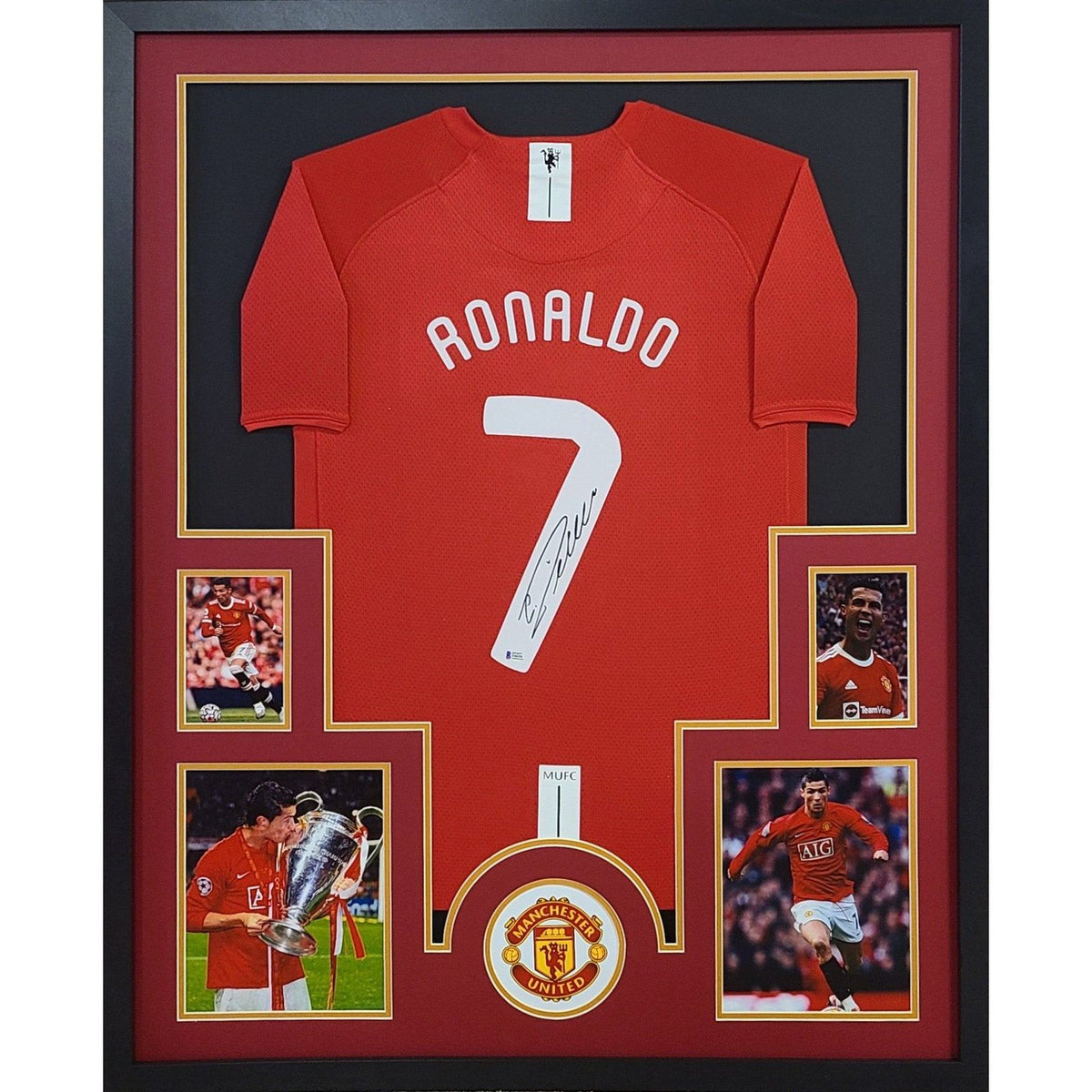 Cristiano Ronaldo Framed Signed Jersey Autographed Manchester United Beckett