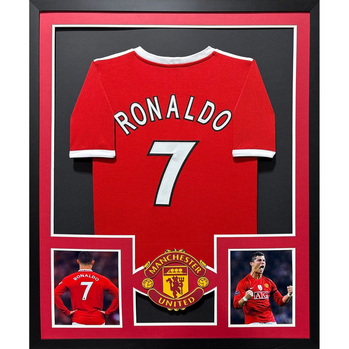 Cristiano Ronaldo UNSIGNED Framed Jersey Manchester United