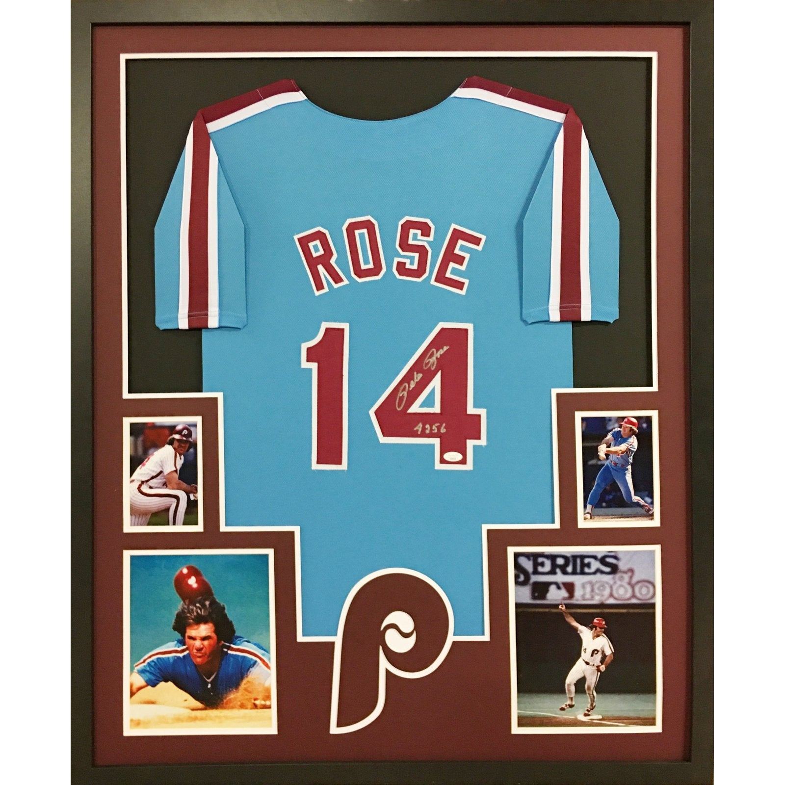 Pete Rose Framed Signed Phillies Jersey JSA Autographed Philadelphia