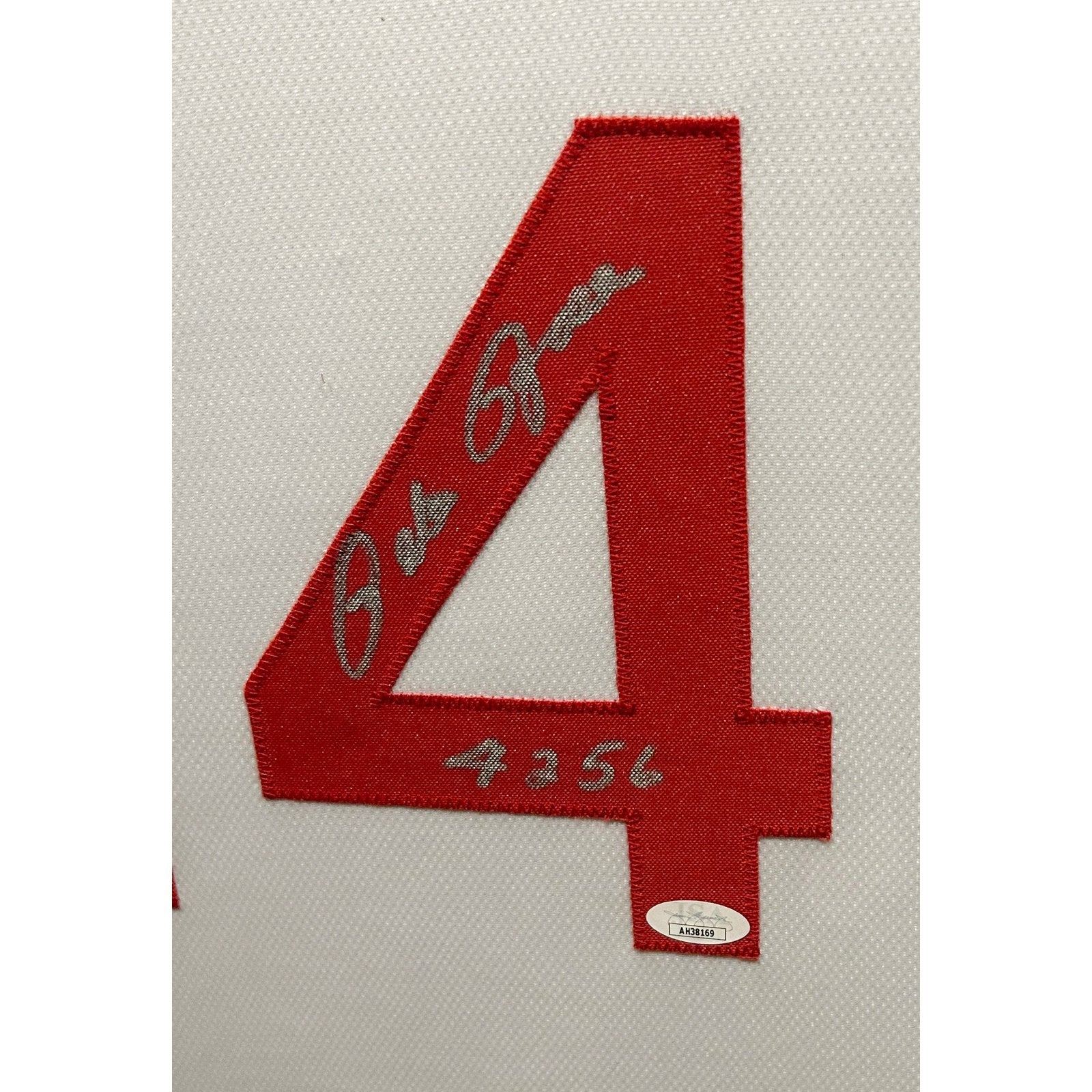 Pete Rose Framed Signed White Jersey JSA Autographed Cincinnati Reds