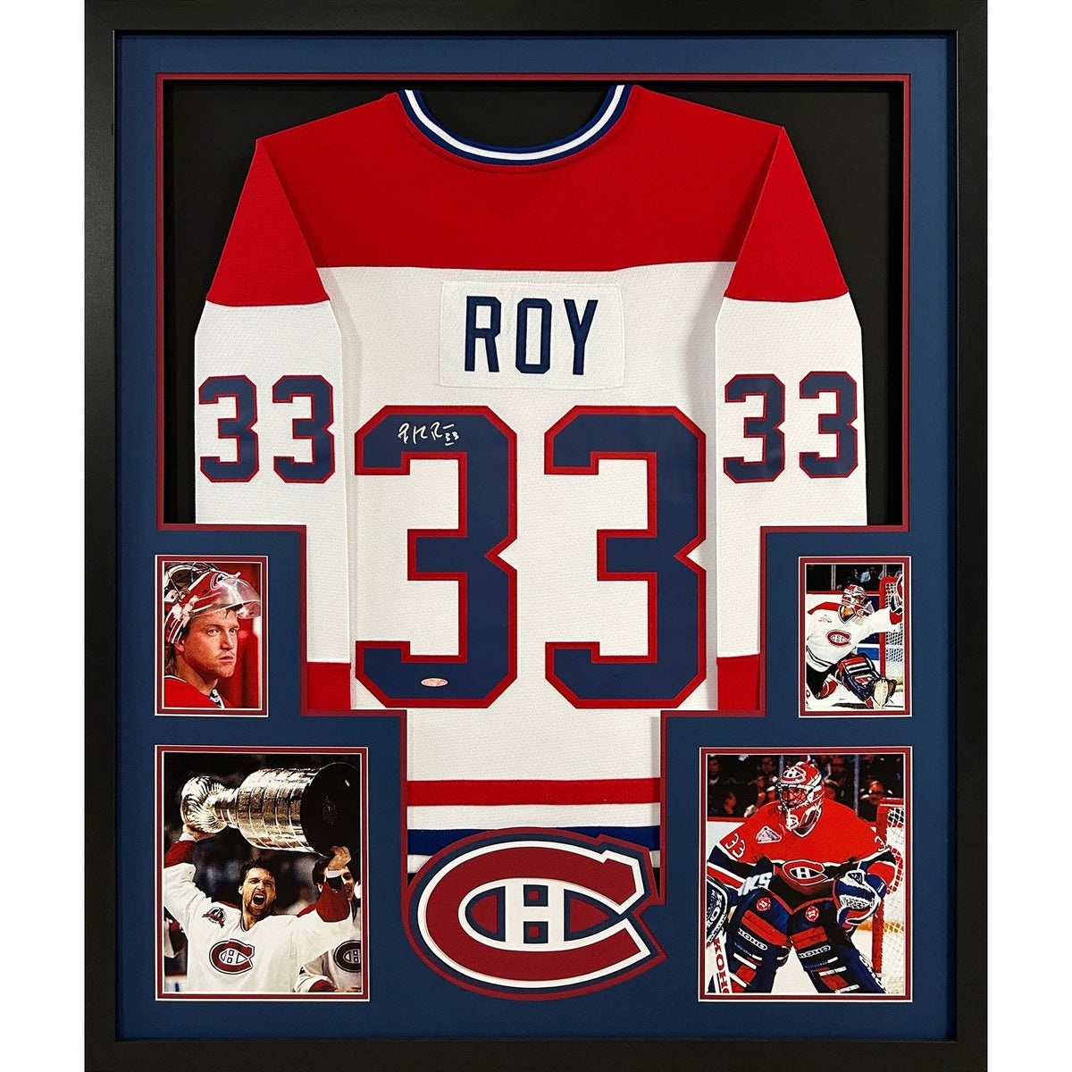 Patrick Roy Framed Jersey UpperDeck COA Autographed Signed Montreal Canadiens