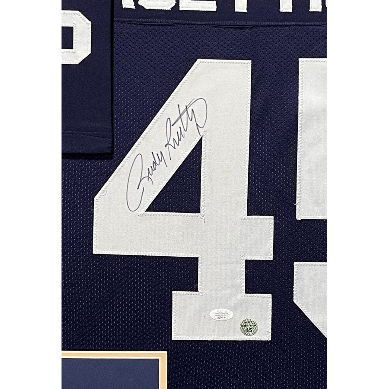 Rudy Ruettiger Framed Signed Movie Jersey JSA Autographed Notre Dame
