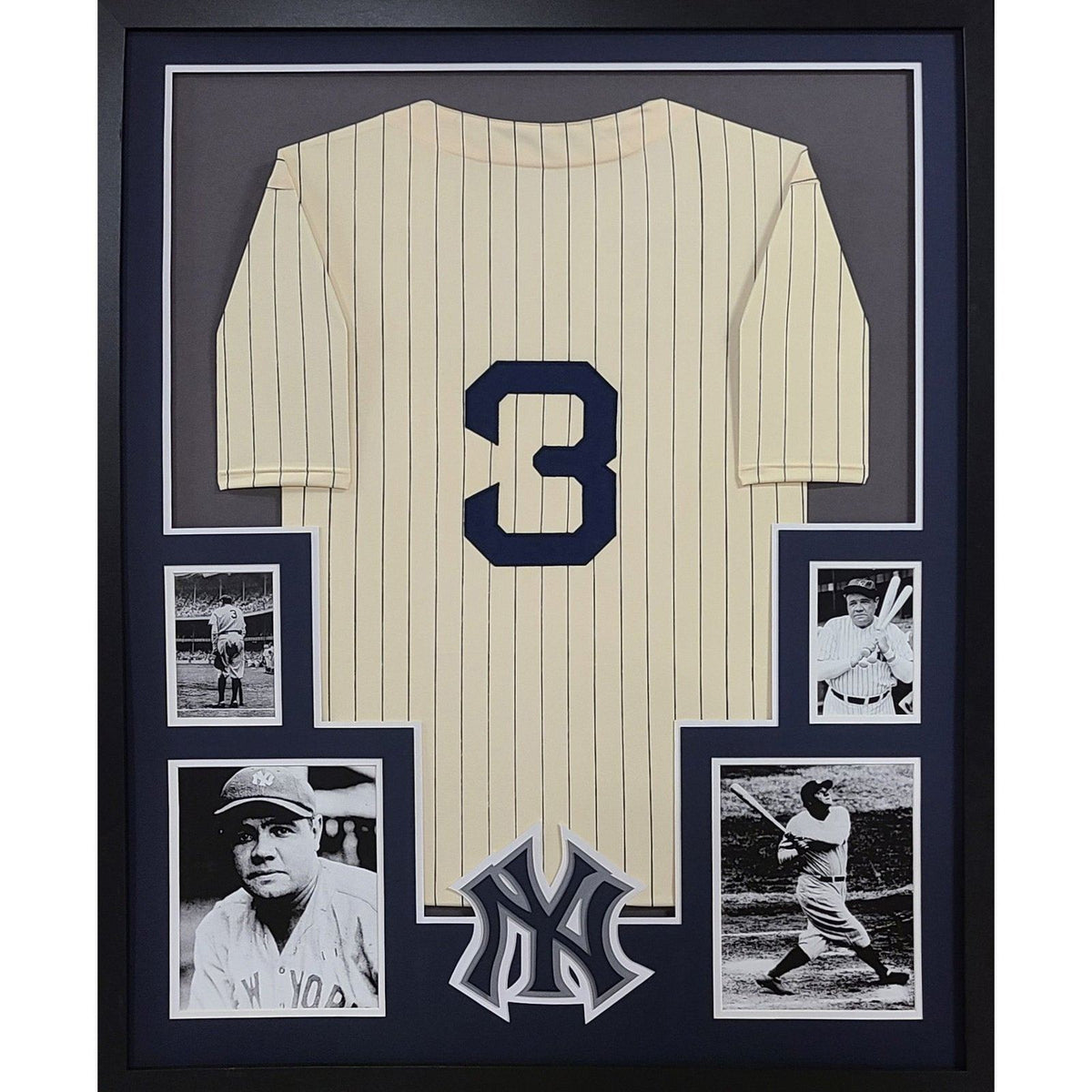 George Herman Babe Ruth UNSIGNED Framed Jersey New York Yankees