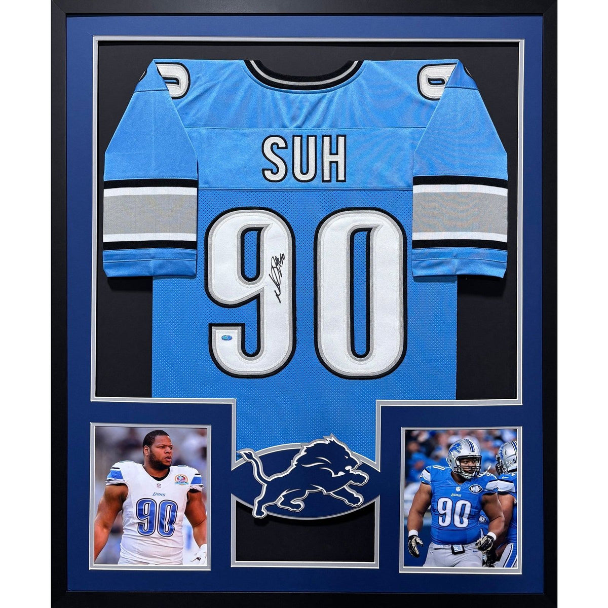 Ndamukong Suh Framed Signed Jersey GTSM Autographed Detroit Lions