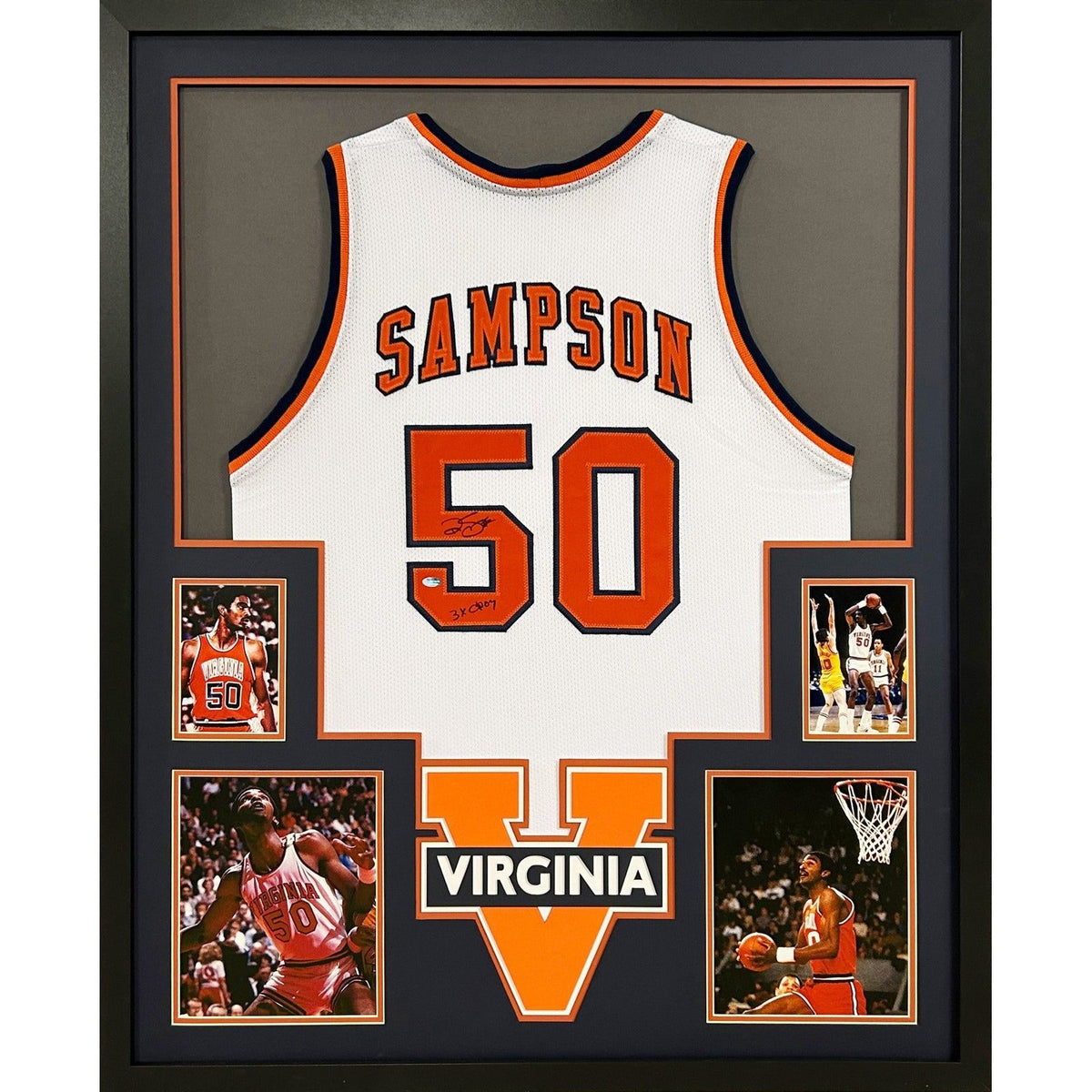 Ralph Sampson Framed Signed Jersey Schwartz Autographed UVA Virginia